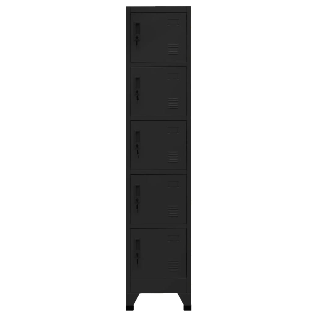 Locker Cabinet Black 38x40x180 cm Steel